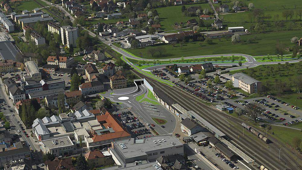 Der Verkehr rund um St. Jakober Straße, Schleifenstraße und „Mitterdorfer Kreuzung“ beim Hauptbahnhof Wolfsberg wird neu geregelt 