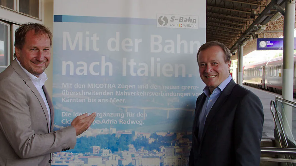 ÖBB-Regionalleiter Reinhard Wallner und Kärntner Landesrat Ulrich Zafoschnig (ÖVP)