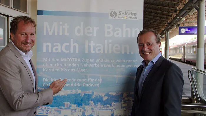ÖBB-Regionalleiter Reinhard Wallner und Kärntner Landesrat Ulrich Zafoschnig (ÖVP)