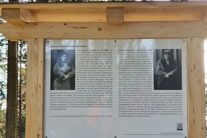 Der Koloman-Wallisch-Gedenkweg bietet künftig auch die Möglichkeit, mittels digitaler Technologie in die Historie der Region im Jahr 1934 einzutauchen. Per QR-Code-Scan mit der Handykamera werden weitere Informationen zugänglich.