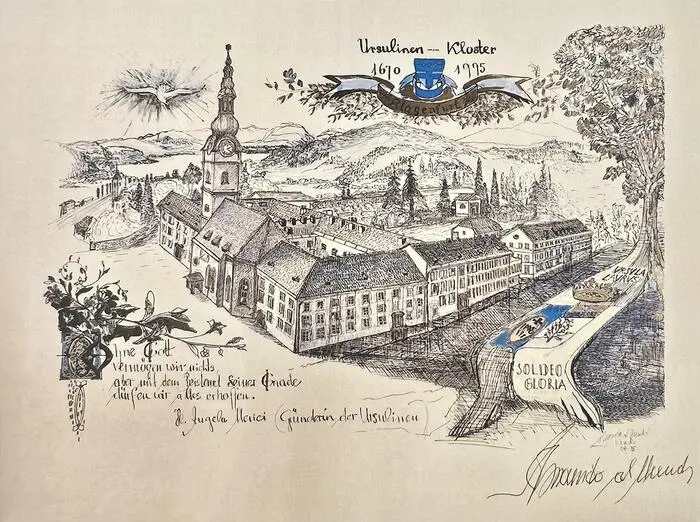 Historische Ansicht des Standortes St. Ursula in Klagenfurt