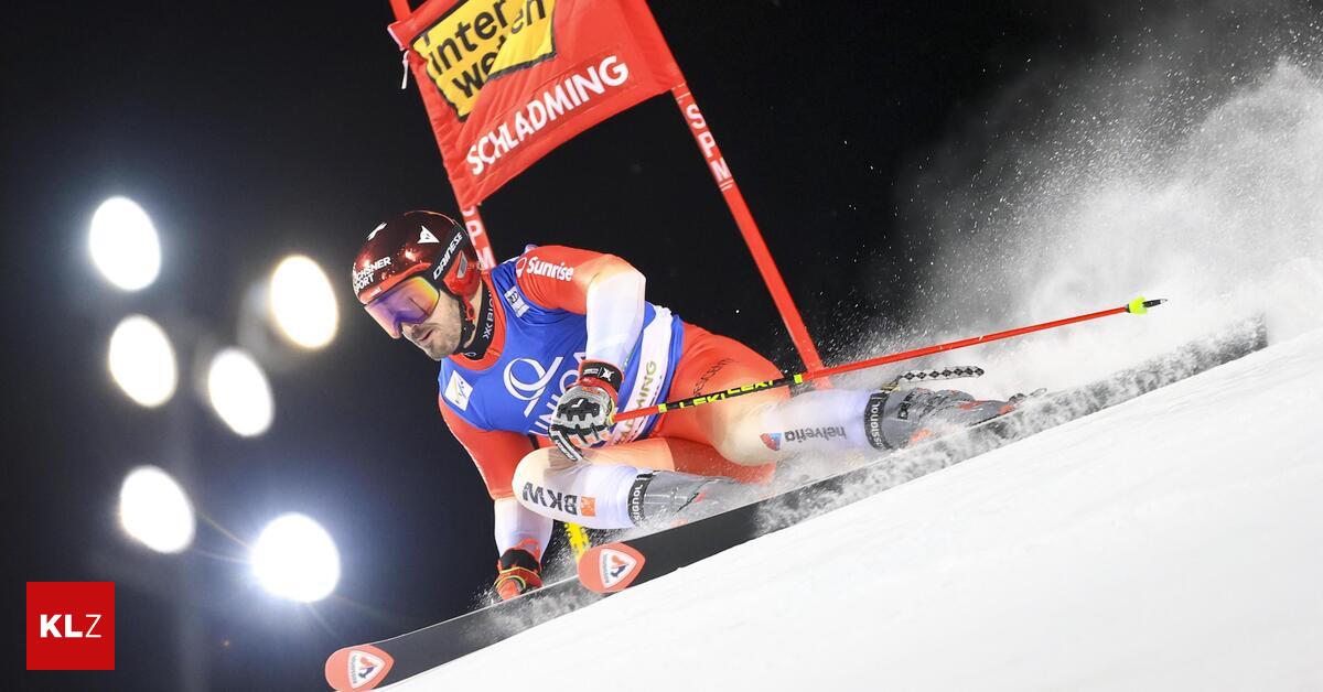 Loic Meillard wins the giant slalom in Schladming