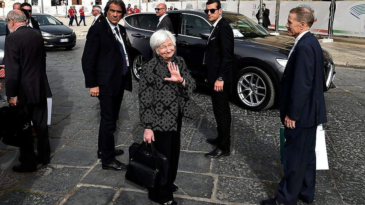 Auch die Chefin der US-Notenbank Fed, Janet Yellen, ist in Bari