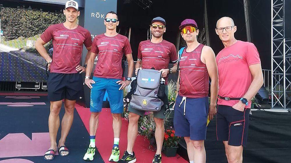 Der KSV schickte fünf Athleten zum Ironman: Sascha Stradner, Stefan Petz, Andreas Tischler, Raphael Kühberger und Manfred Eberhard (v. l.)