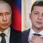 Verhandeln in Paris: Ulrainischer Präsident Wolodymyr Selenskyj und Kremlchef Wladimir Putin