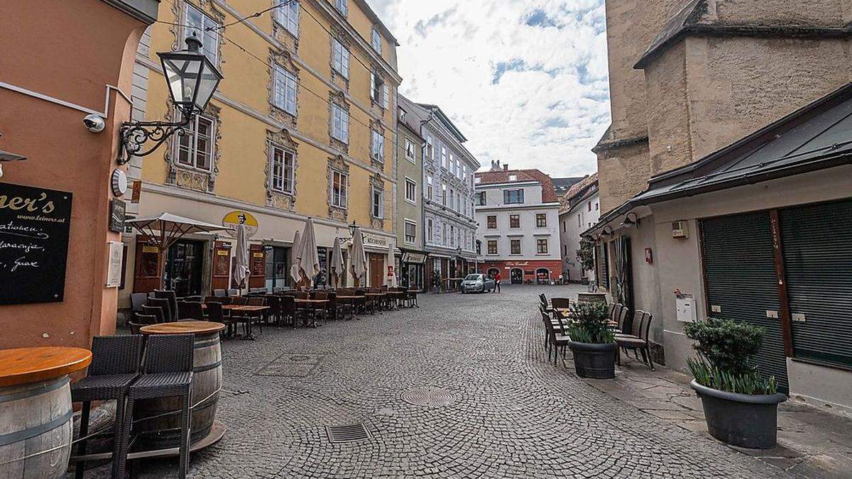 Grazer Innenstadt ohne Gäste