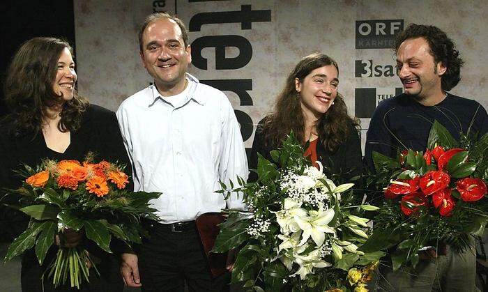 2003 erhielt Zaimoglu (rechts) beim Bachmannbewerb in Klagenfurt den Preis der Jury