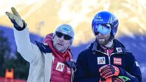 Marko Pfeifer mit Marco Schwarz (r.)