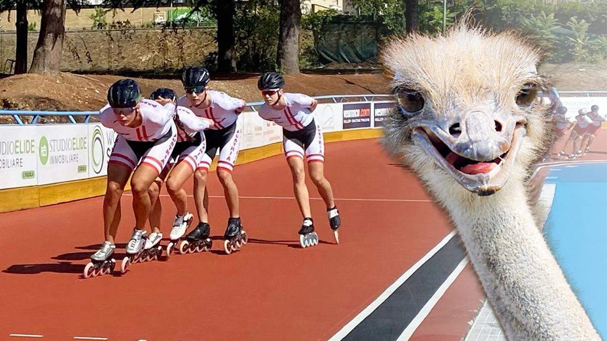 Vanessa Herzog (in Front) startet heute über die 200 Meter. Bei Gold und einer weiteren Medaille wartet der Nandu