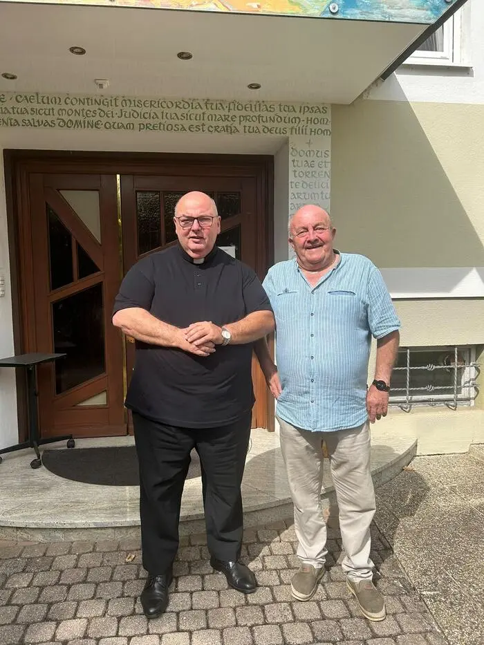 Franz Brei mit Karl Christandl bei den Studioaufnahmen in Voitsberg