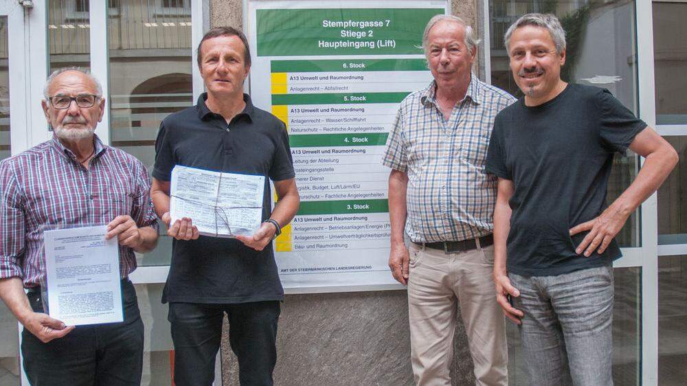 Gaben die Stimmen in Graz ab: Franz Zirngast, Andreas Mathauer, Walter Hingel und Heinz Pansi