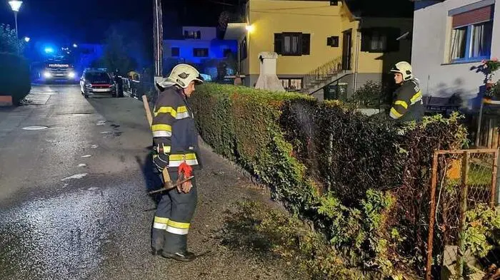 Am Mittwochabend nach 21 Uhr war in der Weizer Rohrfeldgasse aus unbekannter Ursache eine Thujenhecke in Brand geraten.