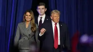  Donald Trump mit Ehefrau Melania und Sohn Barron 