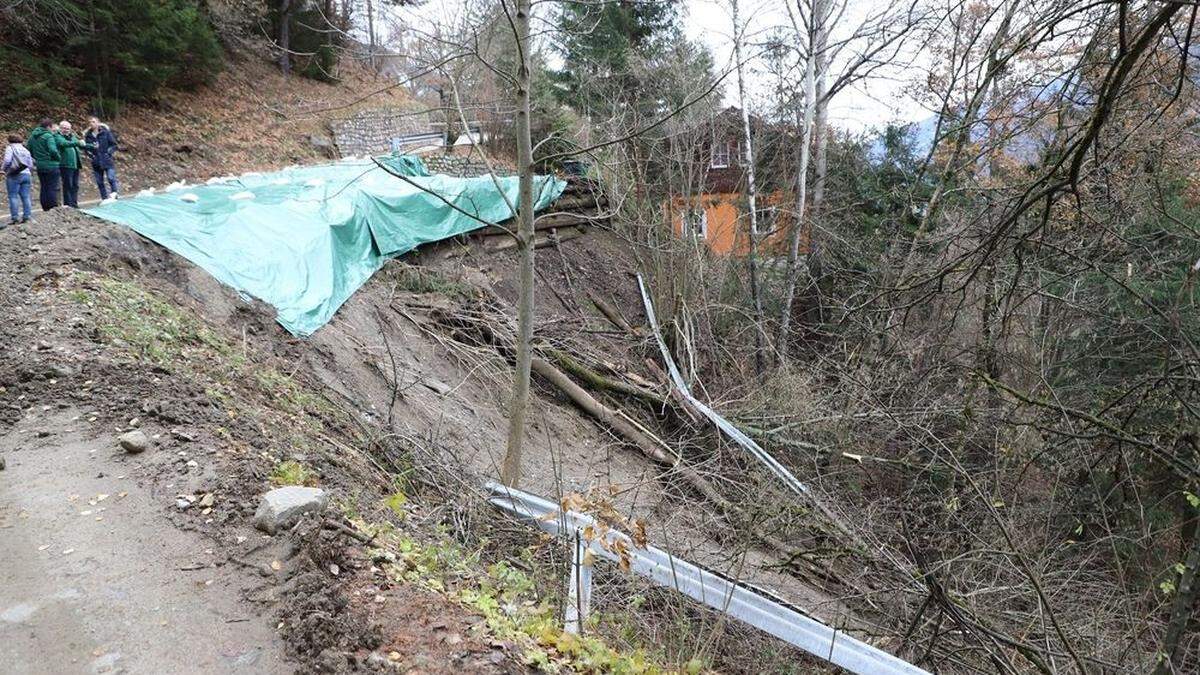 Völlig ruinierte Wege in Obervellach. 