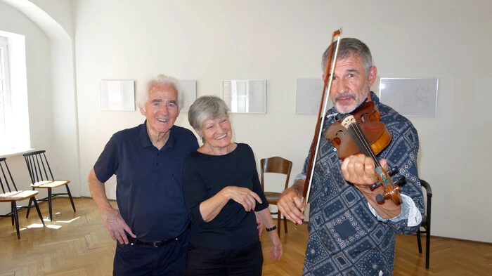 Klaus Oberhammer mit Gattin Katharina Gruber und Musiker Andreas Mikl