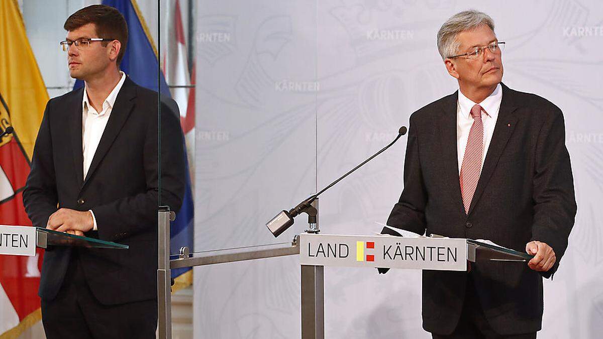 Die Koalitionspartner Martin Gruber (ÖVP) und Peter Kaiser (SPÖ)