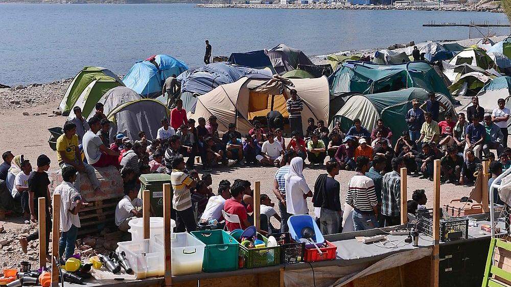 Migranten, die im Sommer in Griecheland angekommen sind