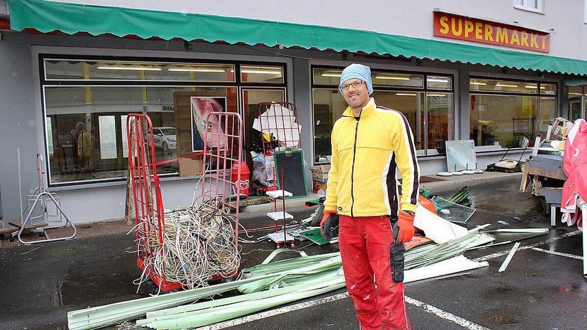 Gregor Krappinger ist gerade dabei, den früheren Supermarkt umzubauen