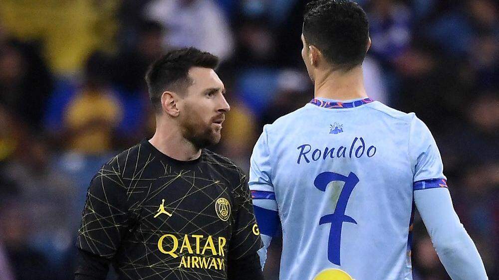 Lionel Messi (links) und Cristiano Ronaldo trafen in einem Freundschaftsspiel aufeinander