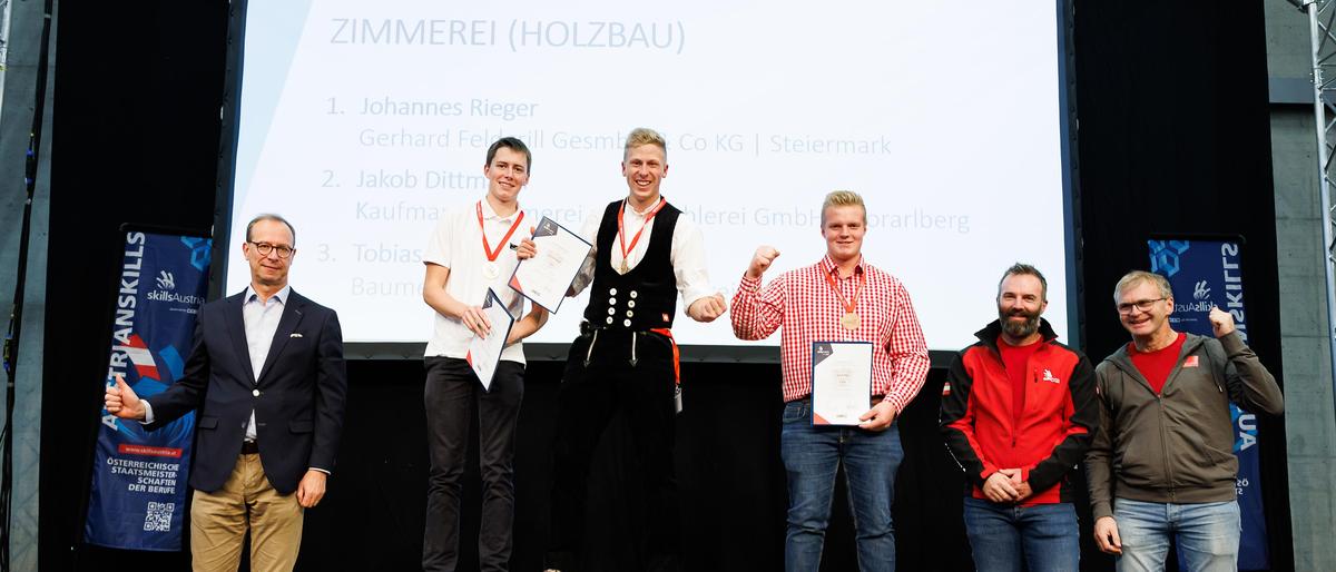 Johannes Rieger wurde Staatsmeister im Beruf Zimmerer