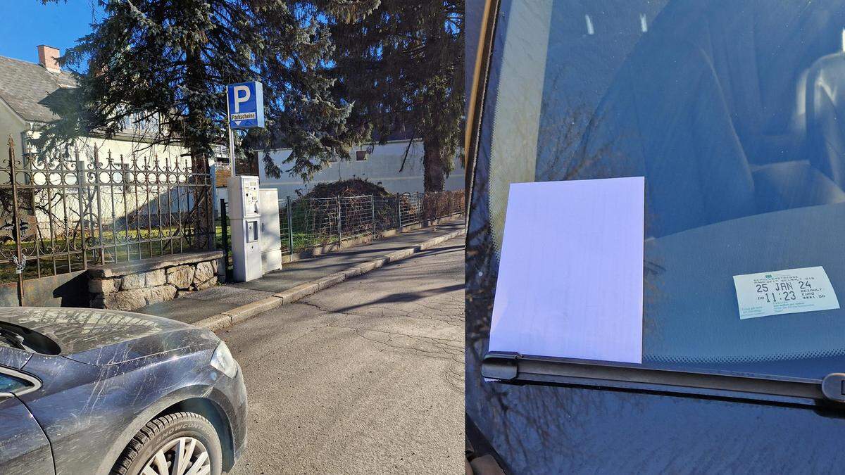 In der Schillerstraße in Voitsberg bekam der Lenker mit dem ausgedruckten Parkschein einen Strafzettel