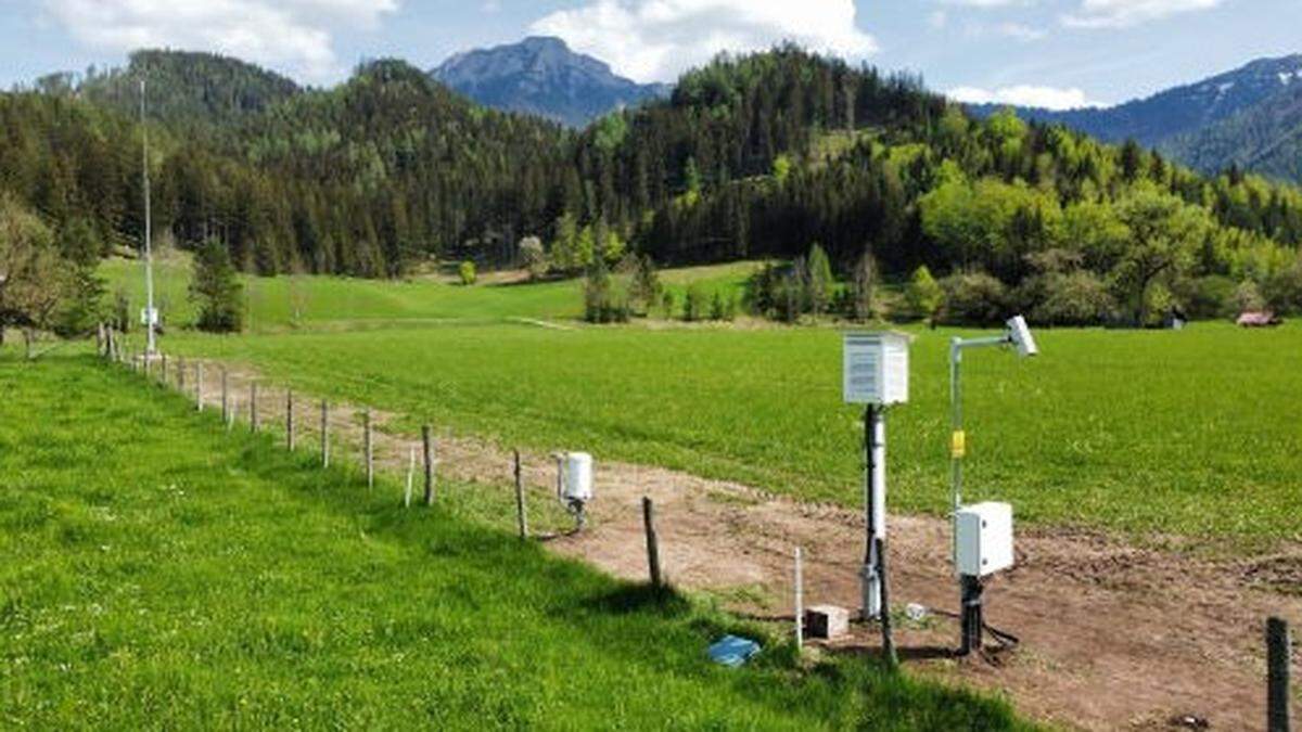 Die neue Wetterstation in St. Aegyd im Neuwalde, unweit der steirischen Grenze