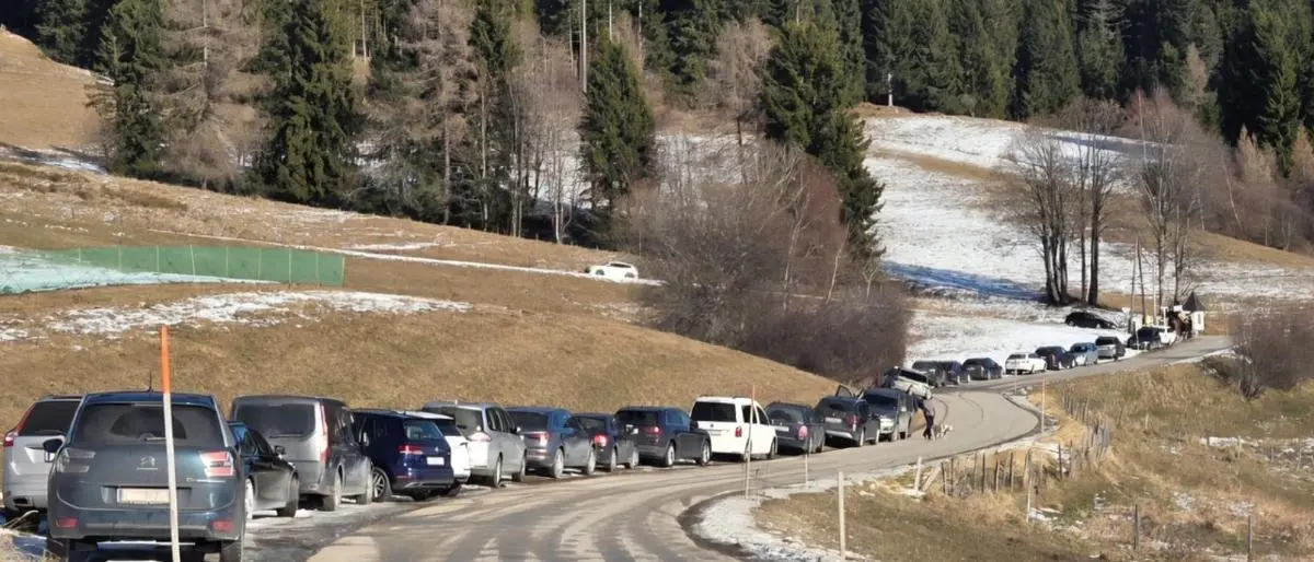 Zahlreiche Autos stehen neben einer Landstraße  | Zahlreiche Besucher kamen in den letzten Wochen nach Diex