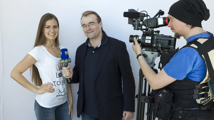 Medientrainer Bernd Sebor mit Miss Burgenland Margot Pölz