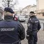 Ordnungsamt Polizeitraining Schulung (Gemeindezentrum St. Ruprecht) und Patrouille Patrouillengang (Waaggasse) Klagenfurt Jänner 2022
