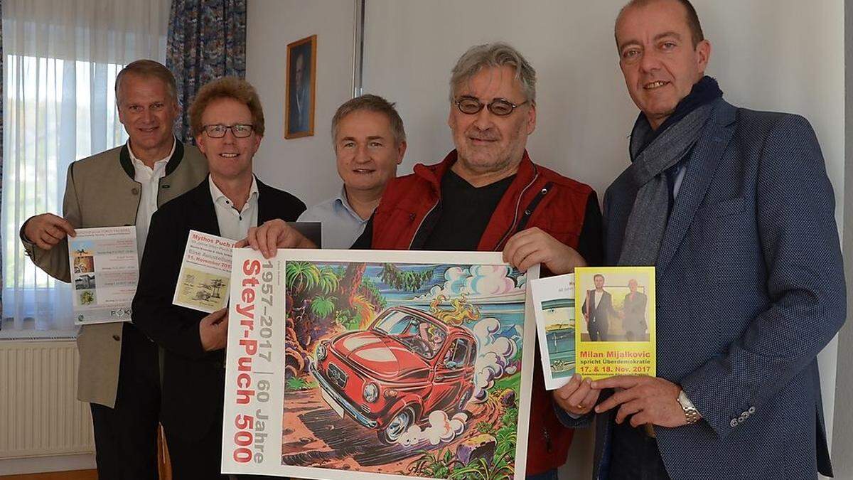 Peter Moser, Werner Höfler, Ewald Ulrich, Martin Krusche und Robert Schmierdorfer präsentierten das Herbstprogramm von &quot;Dorf 4.0&quot;