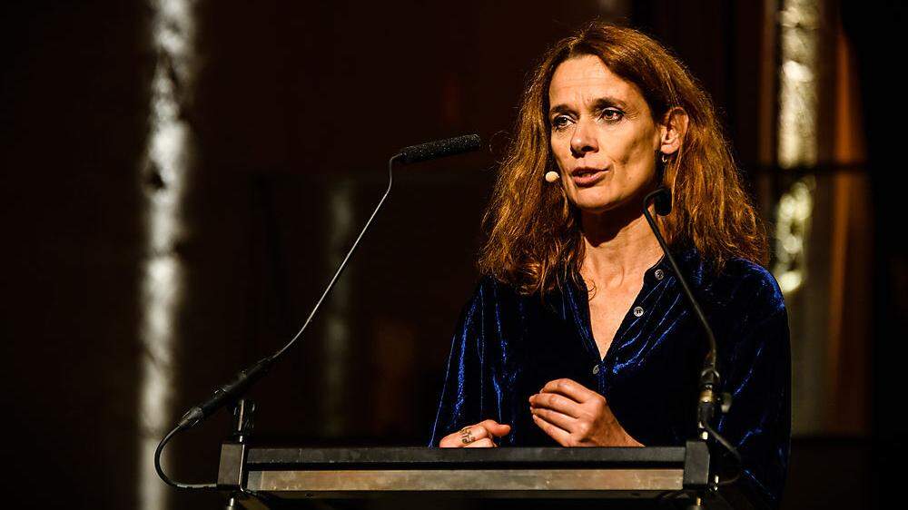 Die Preisträgerin Francesca Melandri im Rahmen der Verleihung des Ehrenpreises des Österreichischen Buchhandels für Toleranz in Denken und Handeln in Krems.
