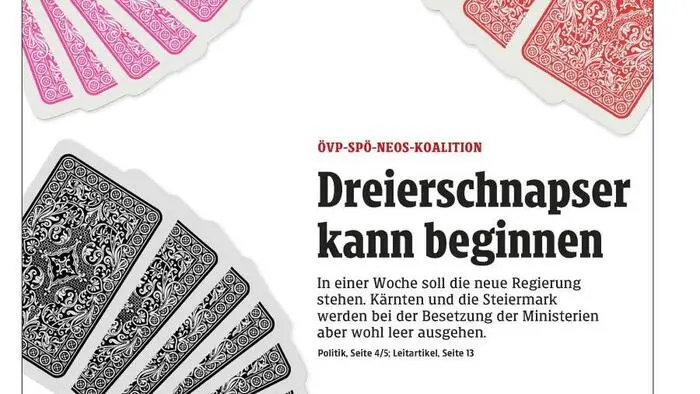 Titelseite Kleine Zeitung, 23. Februar 2025