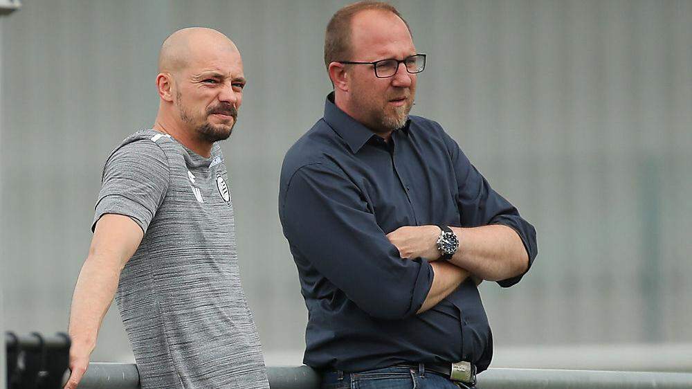 Günter Kreissl (rechts) mit Sturm-Trainer Nestor El Maestro
