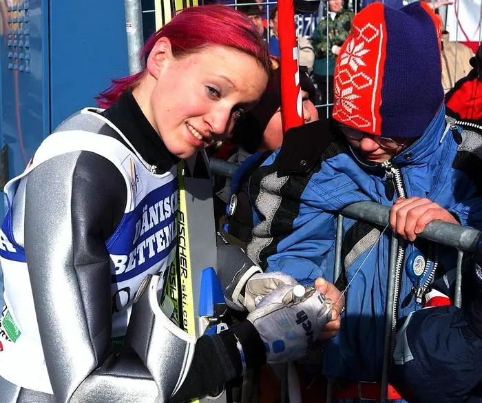 Daniela Iraschko-Stolz im Jahr 2003 auf dem Kulm