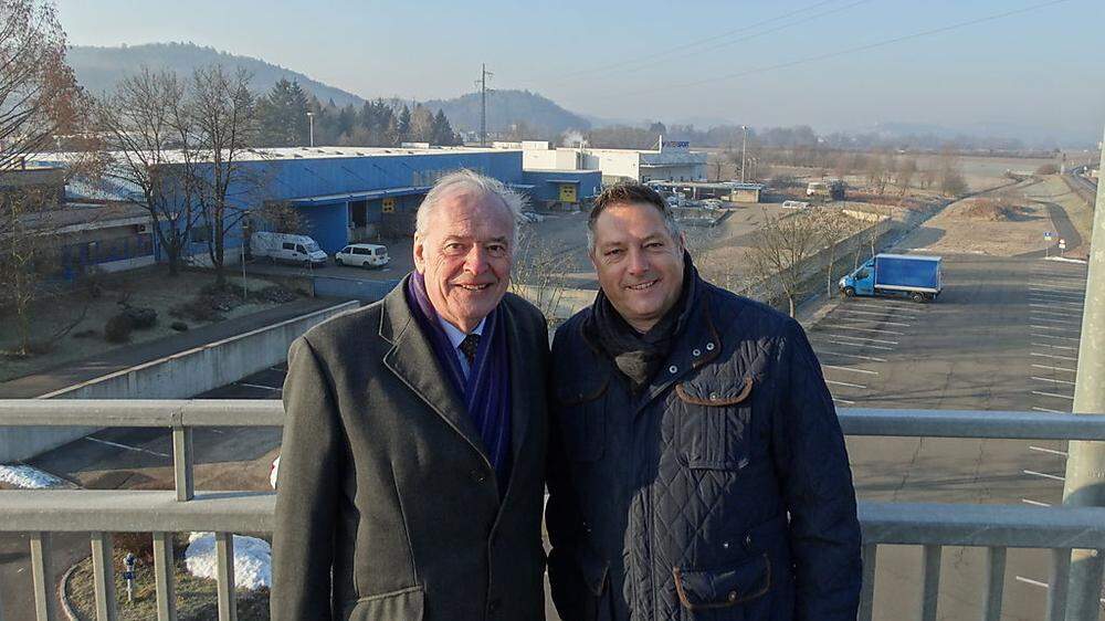 Ferdinand Krobath (links) und Bertram Mayer planen ein großes Einkaufszentrum in Feldbach.