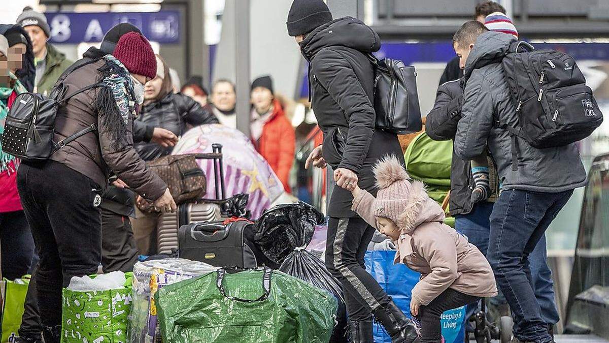 Ankunft ukrainischer Flüchtlinge in Österreich