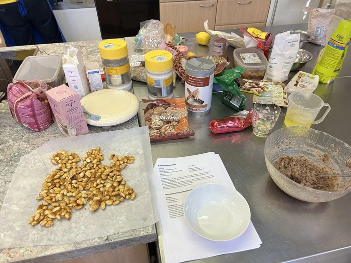 Die glutenfreien Zutaten warten darauf, von uns verarbeitet zu werden