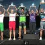 Hermann Mandler (2.v.l.) am Podest der Ironman WM in Nizza
