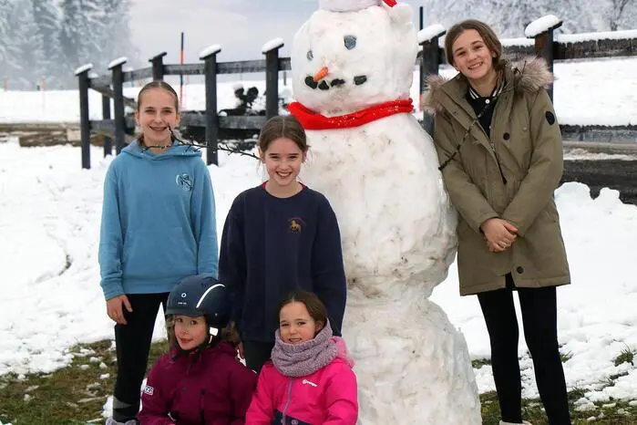 Es gab auch schon einen großen Schneemann auf der Pollenitz zu bestaunen.
