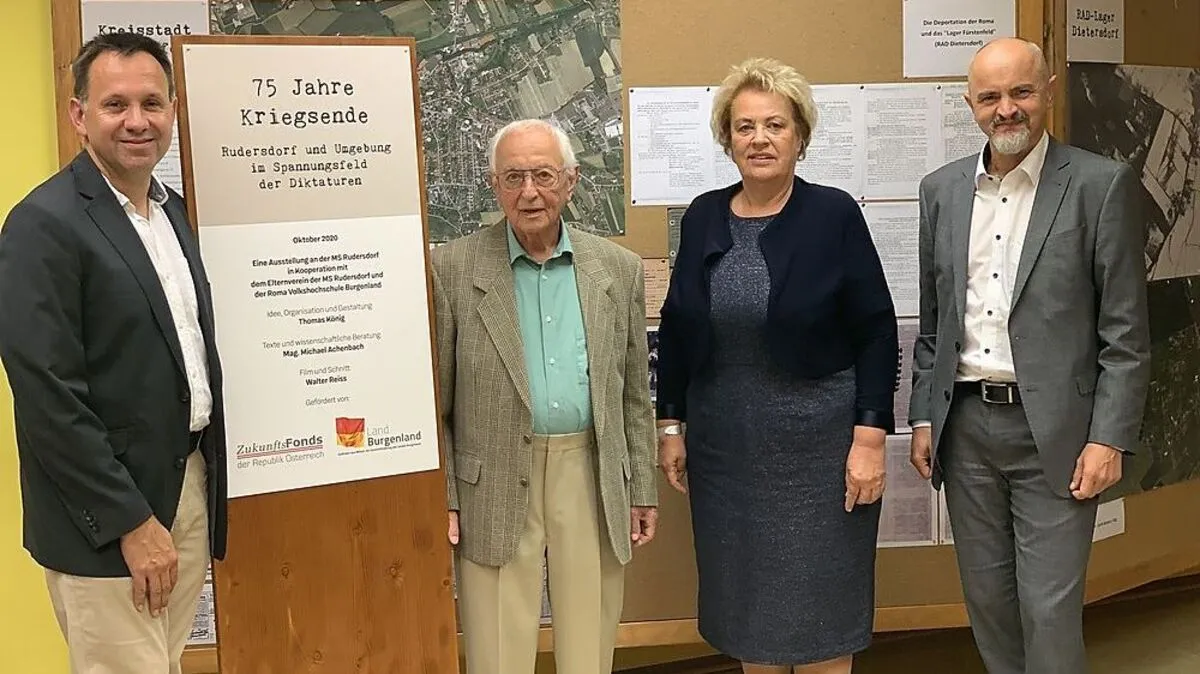Initatior Thomas König mit Sandor Vandor, Verena Dunst und Heinz Josef Zitz (von links)