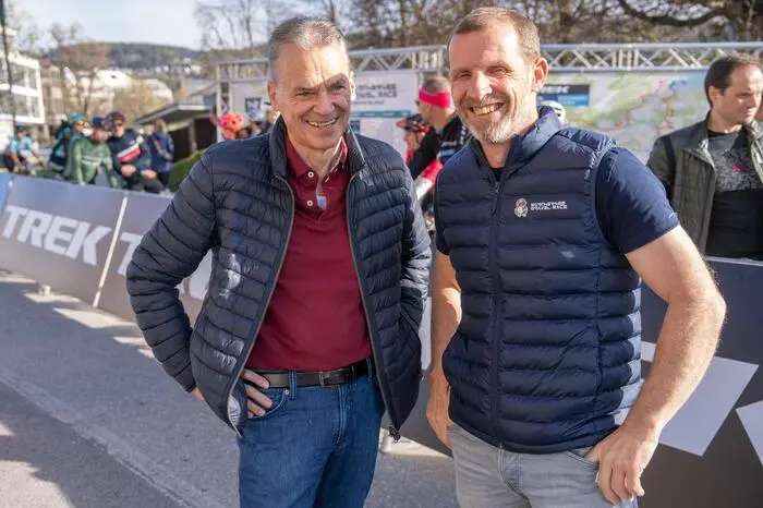 Bürgermeister Ferdinand Vouk und Roland Sint freuten sich auf den Radbewerb