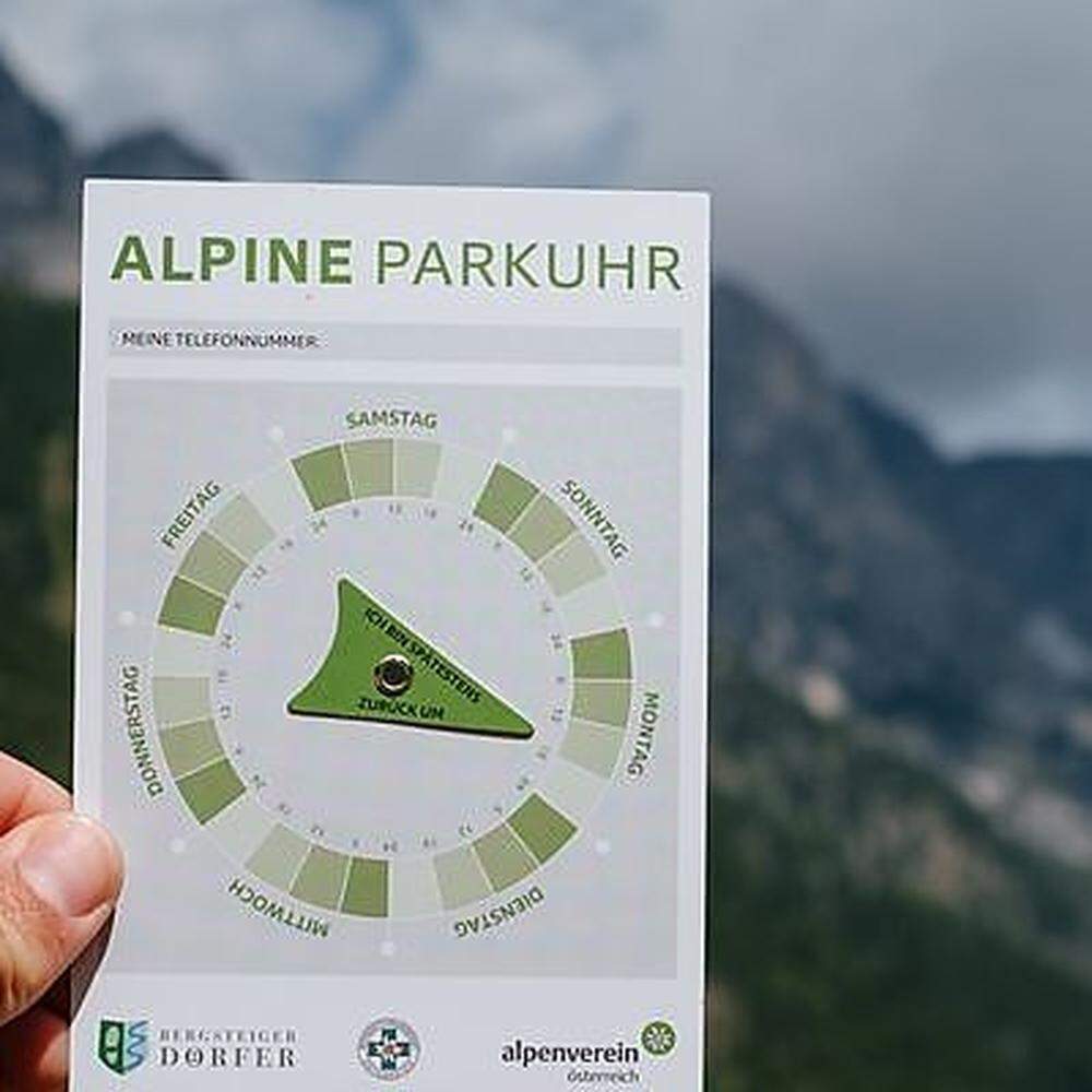 Alpine Parkuhr für Wanderer Alpenverein