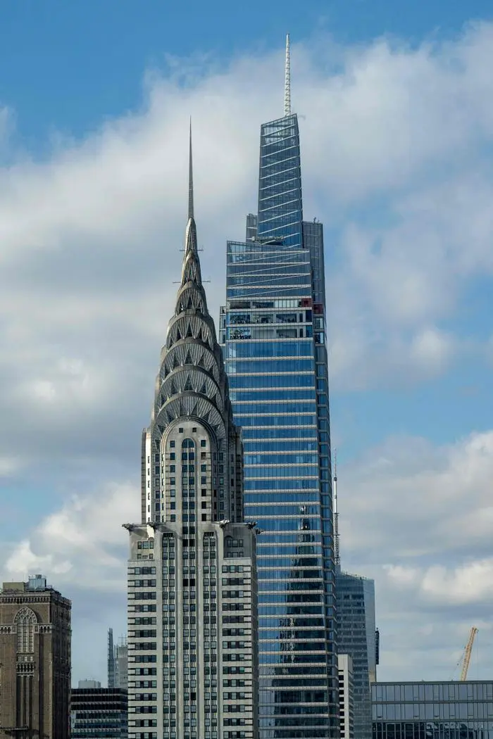 The Chrysler Building stands in front of One Vanderbilt on January 11, 2024 in New York City. (Photo by ANGELA WEISS / AFP)