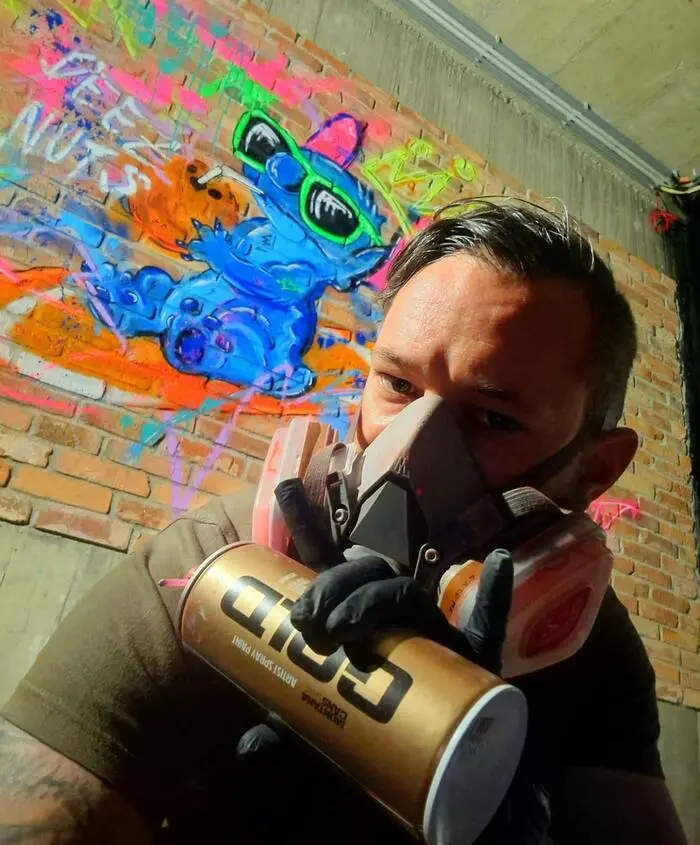 Chris Artcore bei der Arbeit