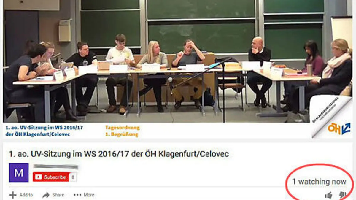 Zeitweise interessierte sich nur eine Person für den Livestream