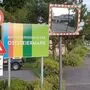 "Auf Wiedersehen"-Schild an der B68 in Hofstätten an der Raab