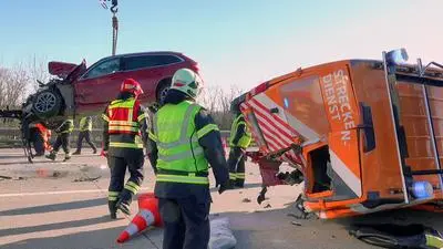 Die Unfallstelle auf der A2