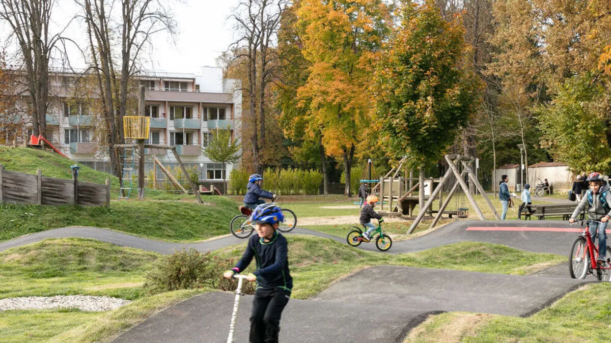 Die Pumptrack-Strecke in Bad Radkersburg steht bereit