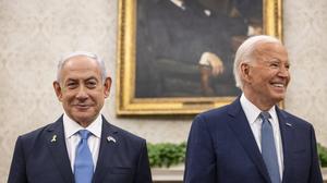 Israels Premierminister Benjamin Netanjahu zu Gast im Oval Office des Weißen Hauses bei US-Präsident Joe Biden