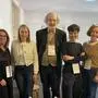 Moderatorin des Workshops Karola Sakotnik, Vizebürgermeisterin Julia Paar, Franz Nahrada vom Verein „Dorfuni“, Silvia Brandi vom Verein „FamLab“ mit Gastgeberin Gabriele Mikl (v.l.)